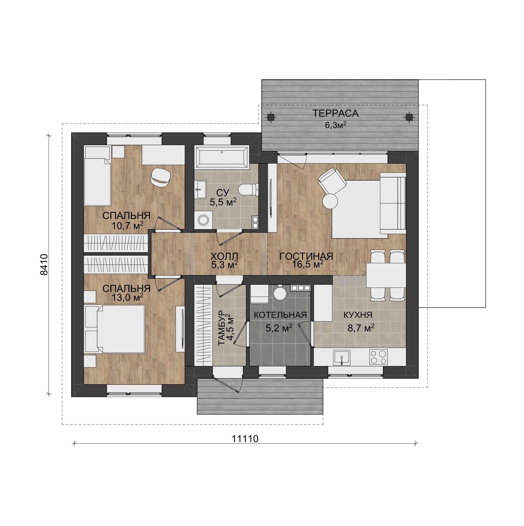 Планировка первого этажа 