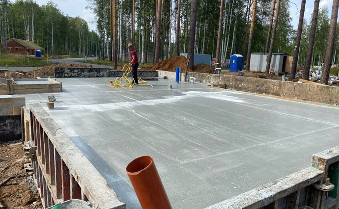 Заливка монолитной плиты ГК Урал-Строй