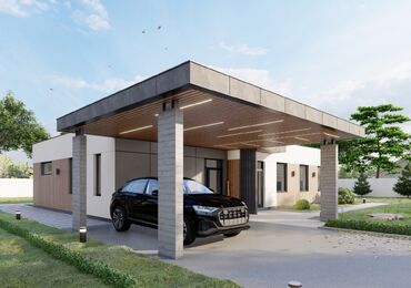 Одноэтажный современный дом с 3 спальнями и террасой Flat House